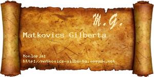 Matkovics Gilberta névjegykártya